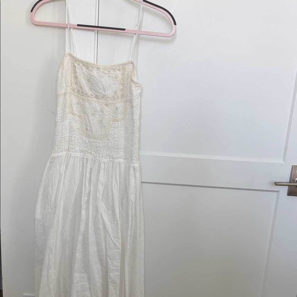 Zara White Eyelet Maxi Dress